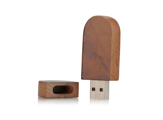 Ahşap Oval Kahverengi USB Bellek