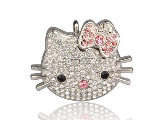 Taşlı Hello Kitty USB Bellek ( Kolye Şeklinde )